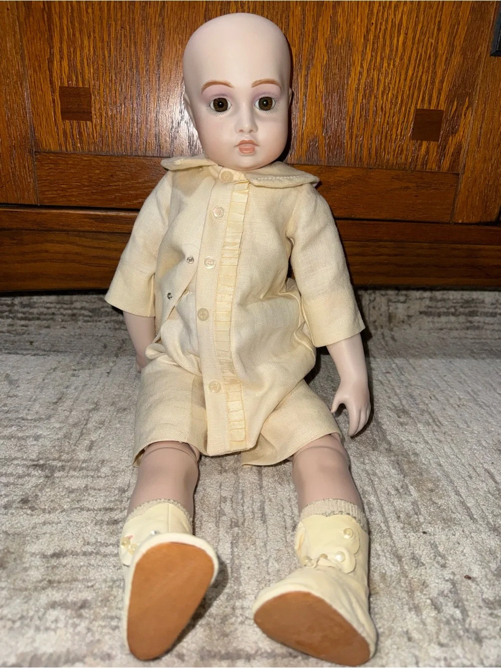 Vernon Seeley 1970’s bisque porcelain reproduced antique doll mold boy doll